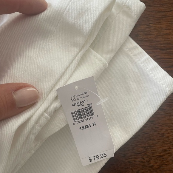 GAP High Rise Barrel Jeans white NWT - Picture 3 of 3